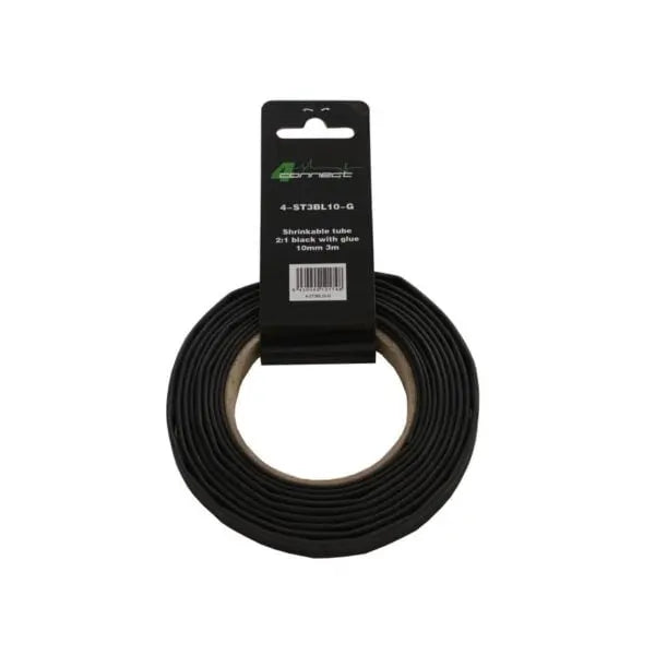 4Connect 4-ST3BL10-G – Krympslang med lim- Svart – 10mm