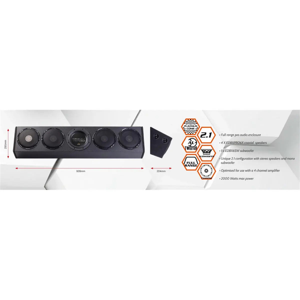 EDGE EDBXPB62.1-E5 – Raggarplanka – 4×6.5″ + 6.5″ bas