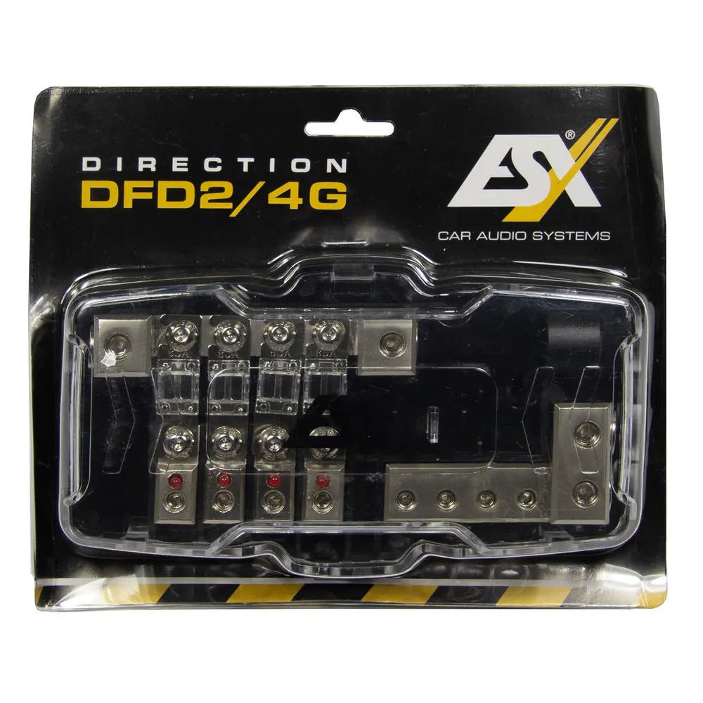 ESX DFD2/4G – Säkringshållare och jordblock – 4x Mini ANL