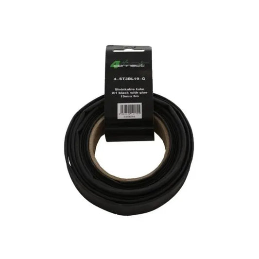 4Connect 4-ST3BL19-G – Krympslang med lim- Svart – 19mm
