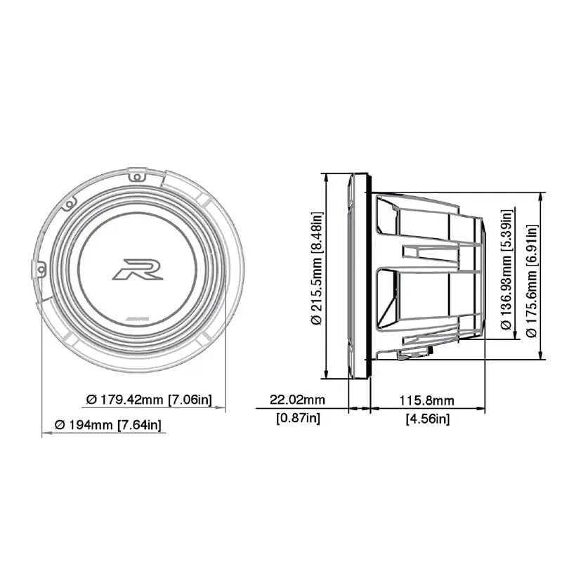 Alpine R2-W8D2 – 8 tum bas