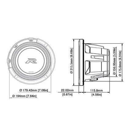 Alpine R2-W8D2 – 8 tum bas