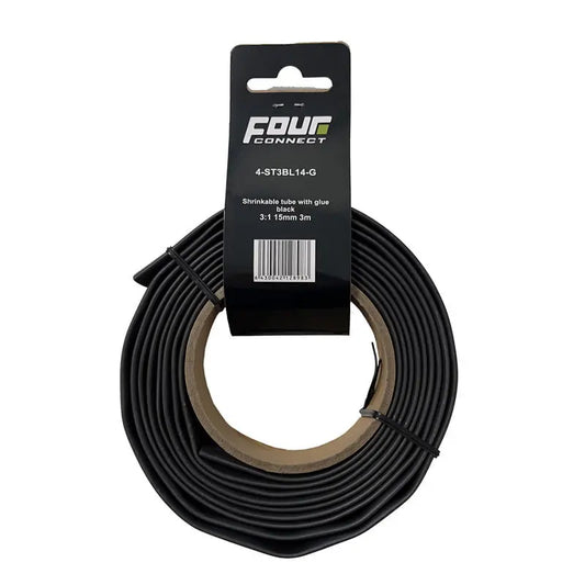 4Connect 4-ST3BL14-G – Krympslang med lim- Svart – 15mm