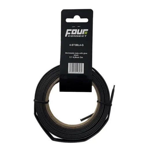 4Connect 4-ST3BL4-G – Krympslang med lim- Svart – 4.8mm