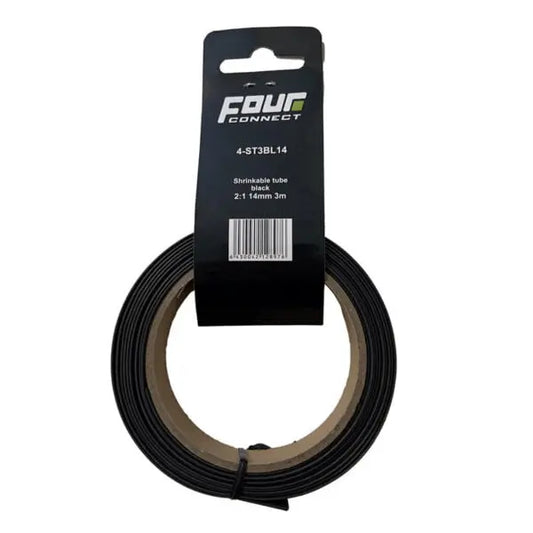 4Connect 4-ST3BL14 – Krympslang – Svart – 14mm