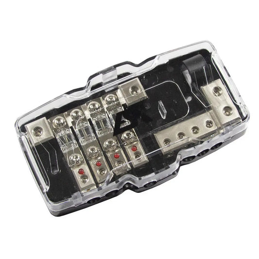 ESX DFD2/4G – Säkringshållare och jordblock – 4x Mini ANL