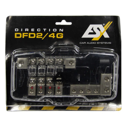 ESX DFD2/4G – Säkringshållare och jordblock – 4x Mini ANL