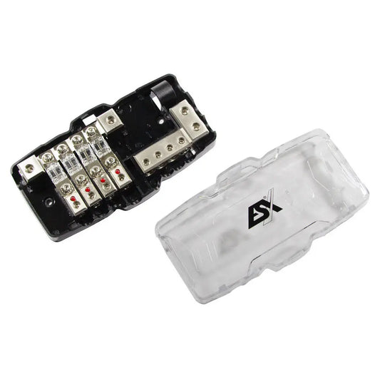 ESX DFD2/4G – Säkringshållare och jordblock – 4x Mini ANL
